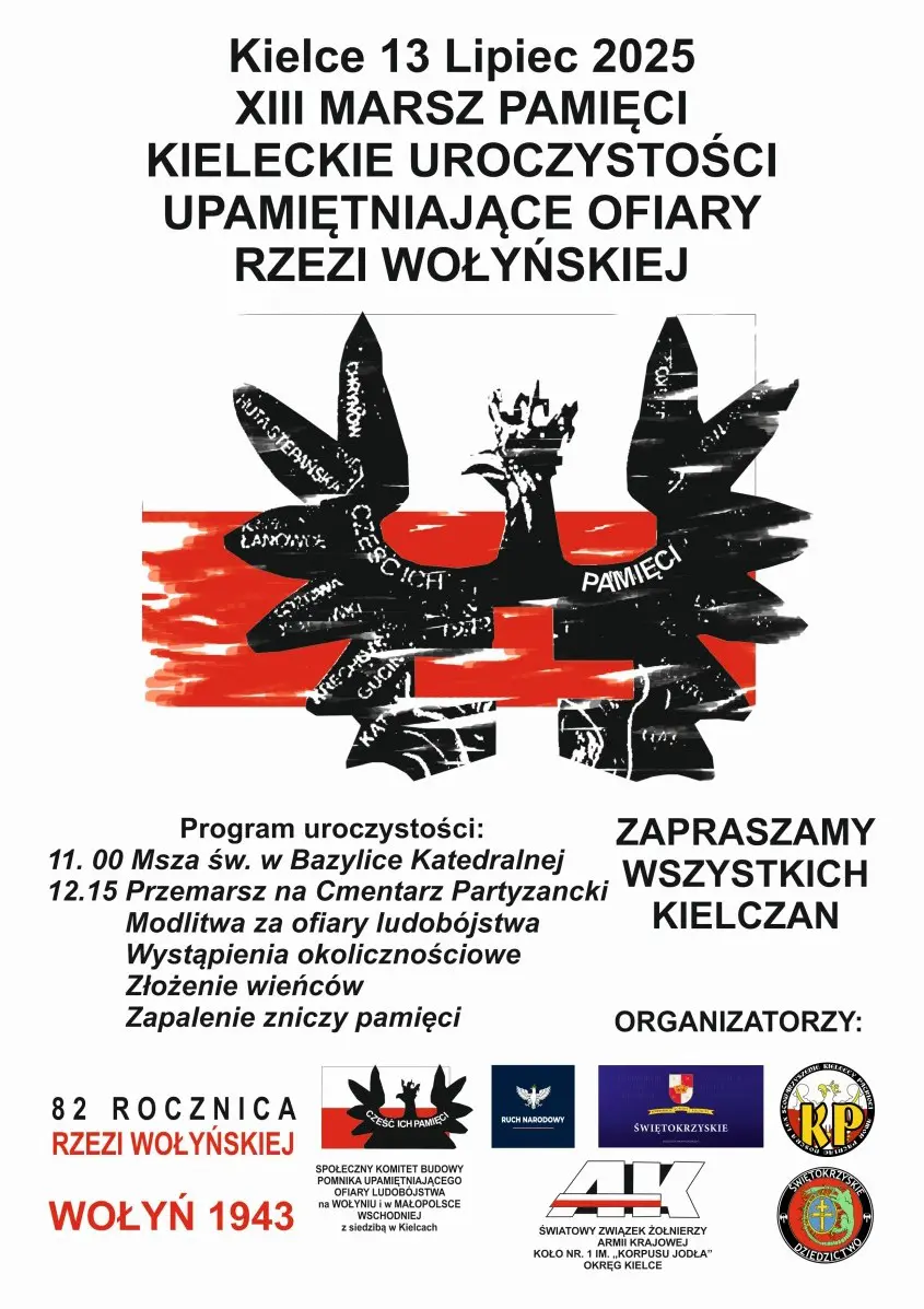 Kieleckie obchody 82. rocznicy ludobójstwa na Wołyniu - miniatura 1